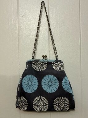 A NWOT Amy Butler Organic Cotton Nora Crossbody Kisslock Clutch Handbag Bag